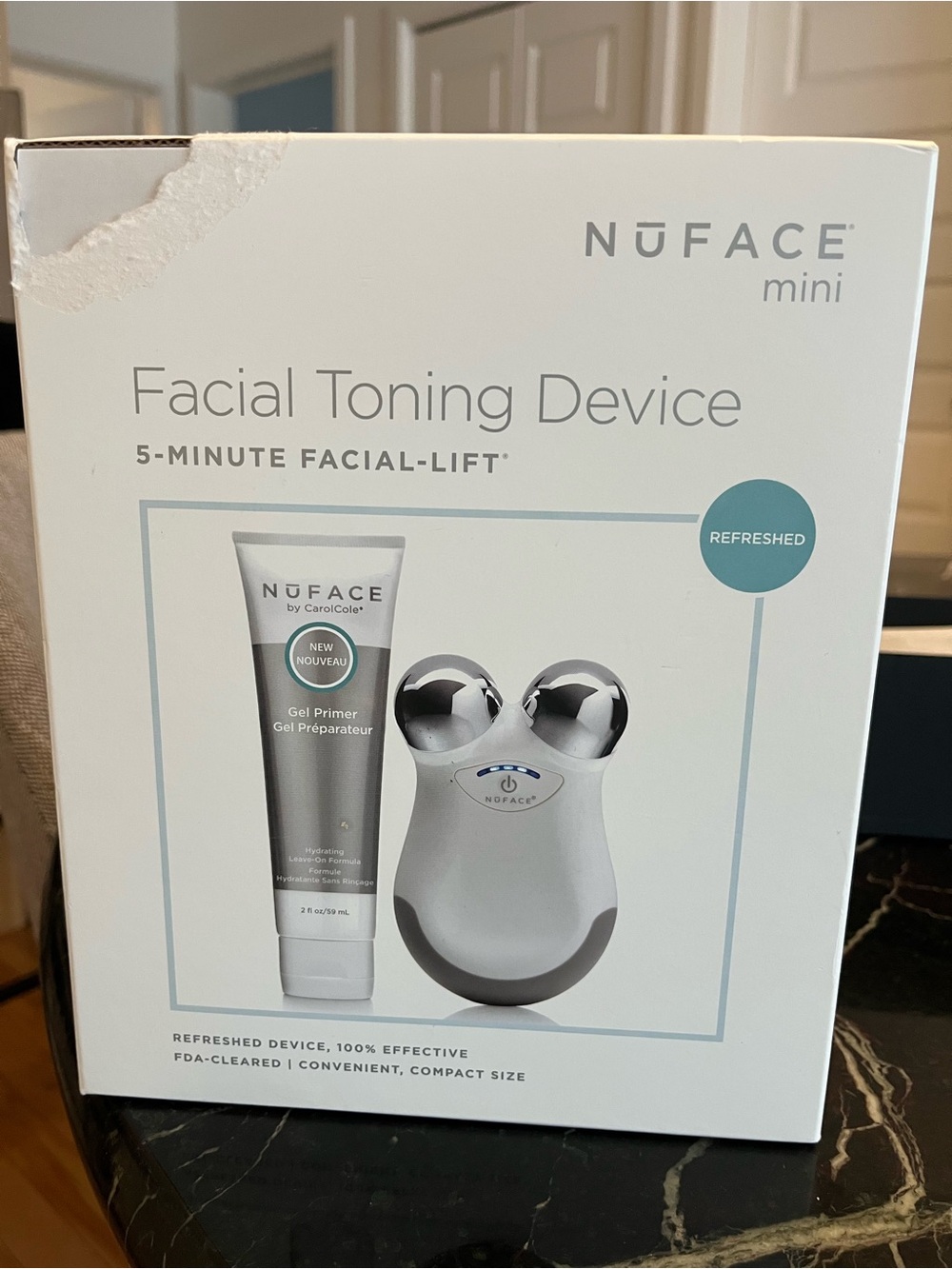NuFACE Mini Facial Toning Device in White and Silver